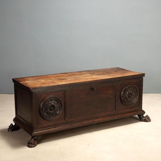 19th Century Walnut Chest with Lion's Feet For Sale - Image 11 of 11