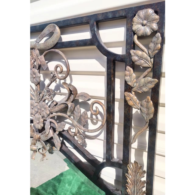 Metal Massive Vintage Regal LaBarge Iron Bow Decorative Wall Mirror For Sale - Image 7 of 10