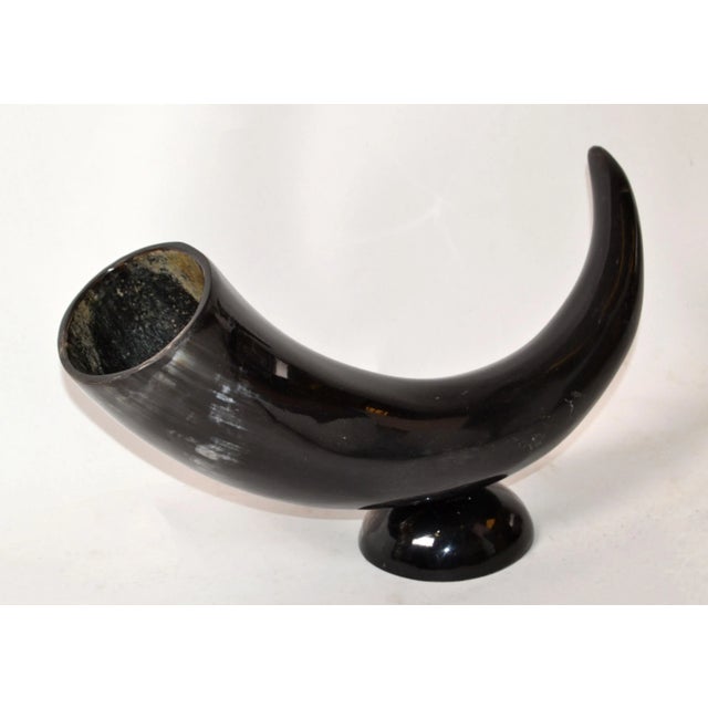Mid-Century Modern Original Animal Black Horn Table Sculpture, Centerpiece Base For Sale - Image 9 of 10