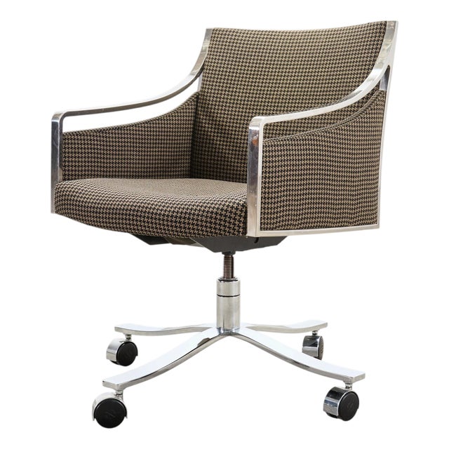 Bert England Office Swivel Steel Desk Armchair for Stow Davis For Sale