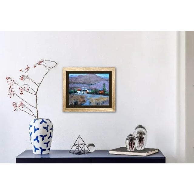 Contemporary Virginia City With View of Hills Landscape Oil Painting by Haas For Sale - Image 3 of 10