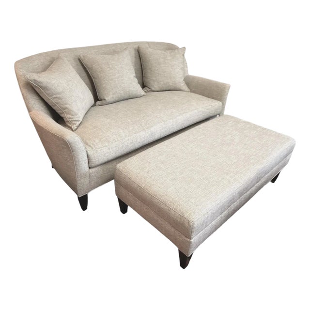 Wesley Hall Sanford Settee and Matching Ottoman (Showroom Piece) For Sale