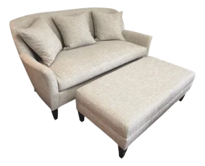 Wesley Hall Sanford Settee and Matching Ottoman (Showroom Piece)