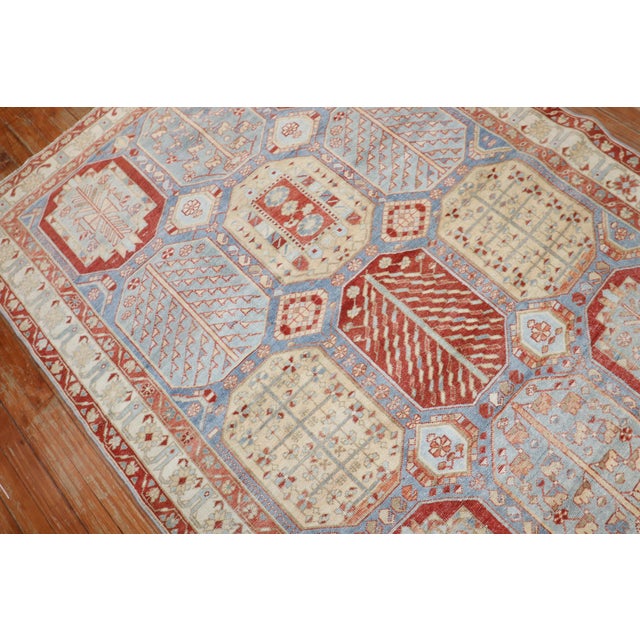 Early 20th Century Sky Blue Persian Bakhtiari Rug - 4'11" x 6'8" For Sale - Image 11 of 11