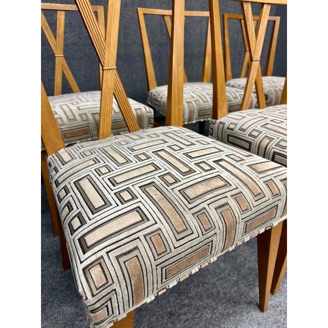 Brown 1960s Tommi Parzinger X Back Dining Chairs- Set of Six For Sale - Image 8 of 12