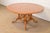 French Country Guy Chaddock English Country Rustic Oak Pedestal Extension Dining Table With Patchwork Parquet Top, Newly Refinished For Sale - Image 3 of 15