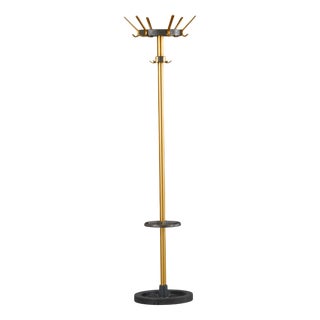 Vintage Brass & Metal Coat Stand from Jacques Adnet, France, 1950s For Sale