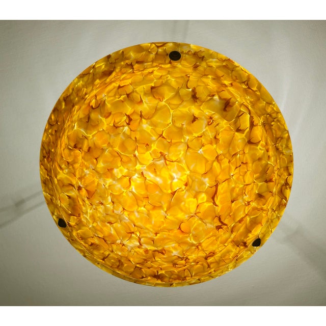 Art Deco Amber Glass Pendant Light, 1930s For Sale - Image 6 of 14