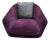 Bensen Velvet Swivel Chair With Pillow For Sale