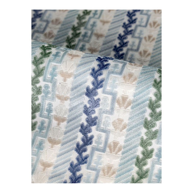 Sample - The House of Scalamandré Villelaure Fabric, Blue Bird For Sale