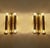 Pair of mid-century brass sconces with each 4 lights, reminiscent of sciolari designs dimensions 9.44 in. H x 5.11 in. W x...