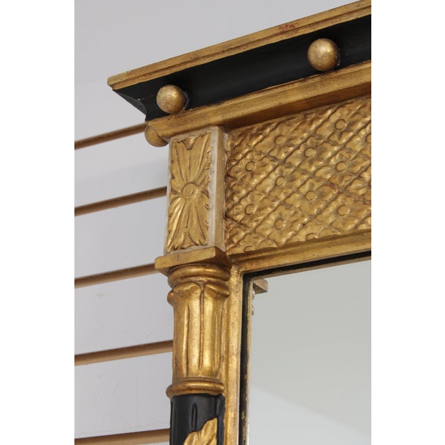 Vintage Italian Ebonized and Gilt Gold Wall Mirror For Sale - Image 9 of 13