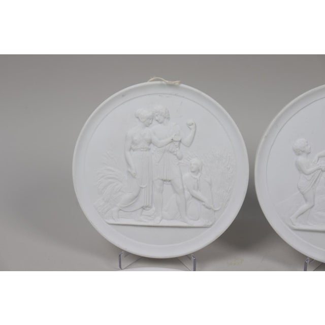 Early 20th Century Set of Four Royal Copenhagen Neoclassical Biscuit Porcelain Wall Relief Plaques For Sale In Nashville - Image 6 of 8