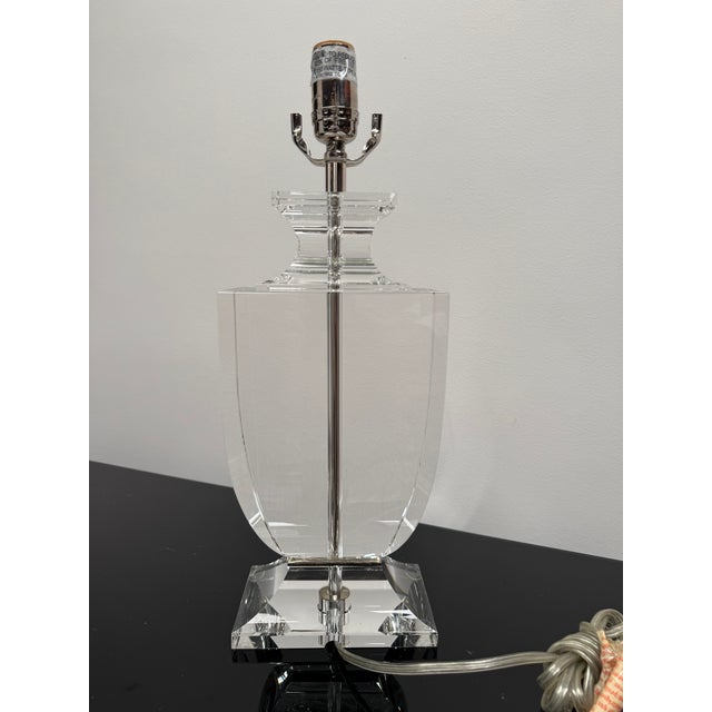 Traditional Solid Crystal Urn Lamp For Sale - Image 10 of 14