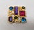 Trifari Vintage 1990s Signed Trifari Geometric Goldtone Jewel Tone Rhinestone Brooch For Sale - Image 4 of 8