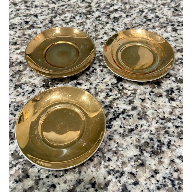 Vintage Hollywood Recency Gold Gilded Porcelain Demitasse Espresso Set - 5 Cups & 3 Saucers - 8 pcs For Sale In Tampa - Image 6 of 11