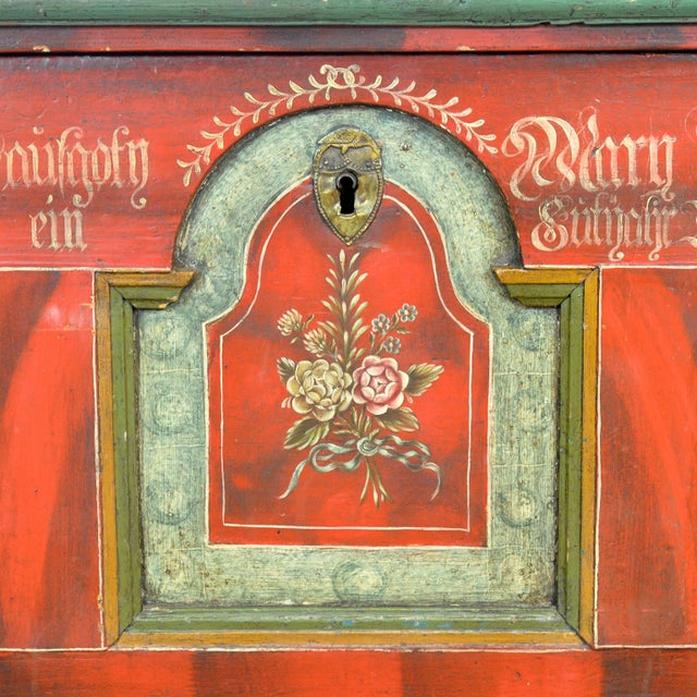 German Folk-Art Bridal Chest, 1829 For Sale - Image 10 of 16