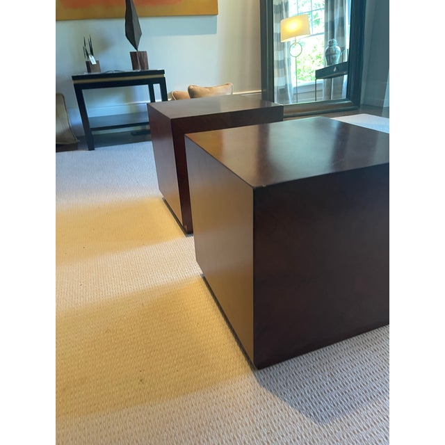 2000 - 2009 Vintage Mitchell Gold Style Cube Side Tables—A Pair For Sale - Image 5 of 12
