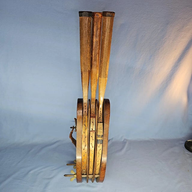 Vintage Wooden Multiple Tennis Racket Press. Made to hold up to three rackets. The press is made of mahogany, in original...