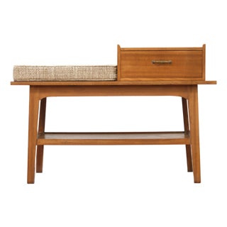 Mid Century Entryway Gossip Bench For Sale