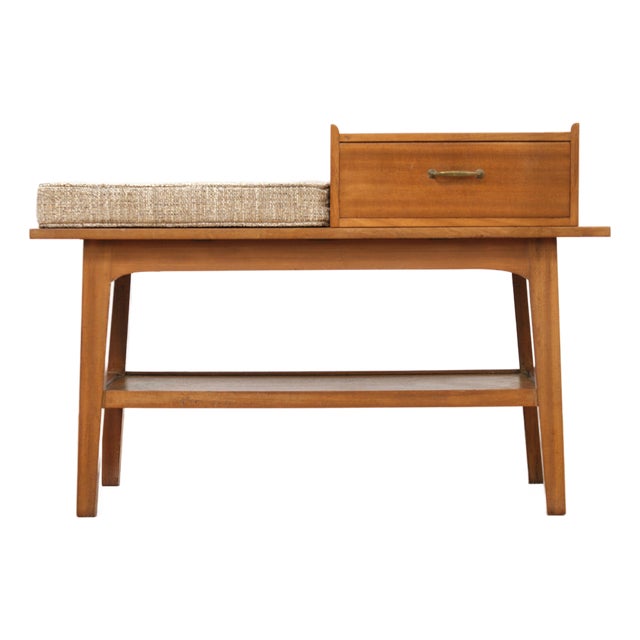 Mid Century Entryway Gossip Bench For Sale