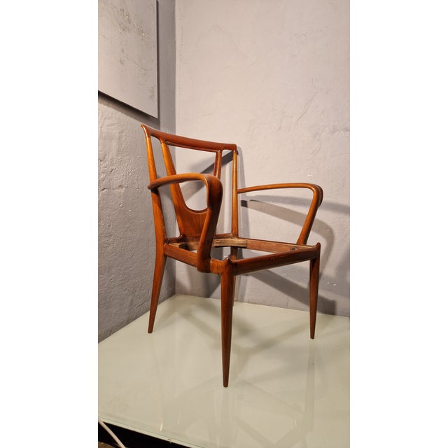 Walnut Chair with Trapezoidal Backrest by Ico Parisi for Ariberto Colombo, 1949 For Sale - Image 18 of 18