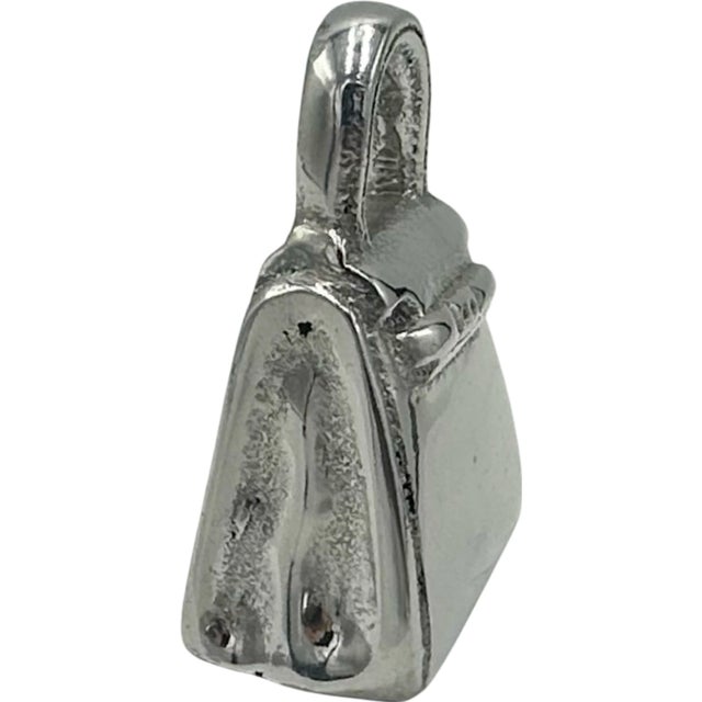 Contemporary Vintage Miniature Silverplate Handbag Purse Paperweight For Sale - Image 3 of 13