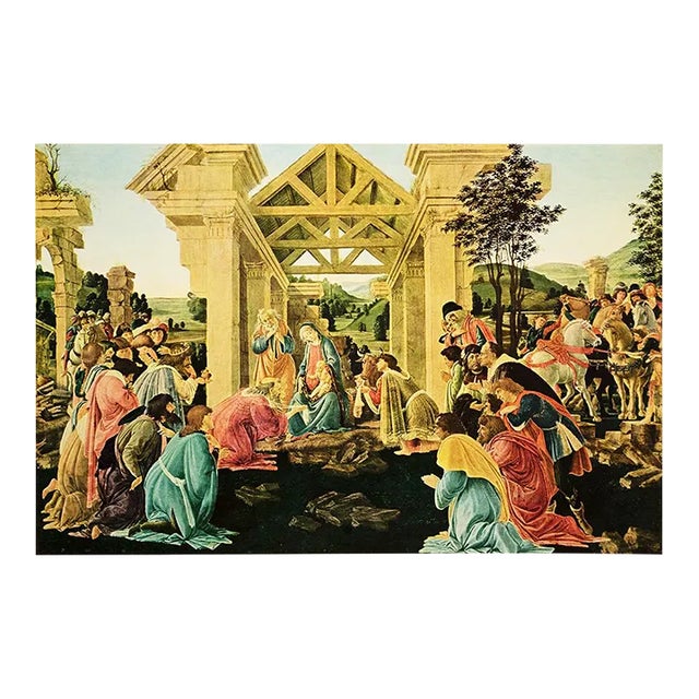 1956 After Botticelli "The Adoration of the Magi", Vintage Full-Color Print For Sale