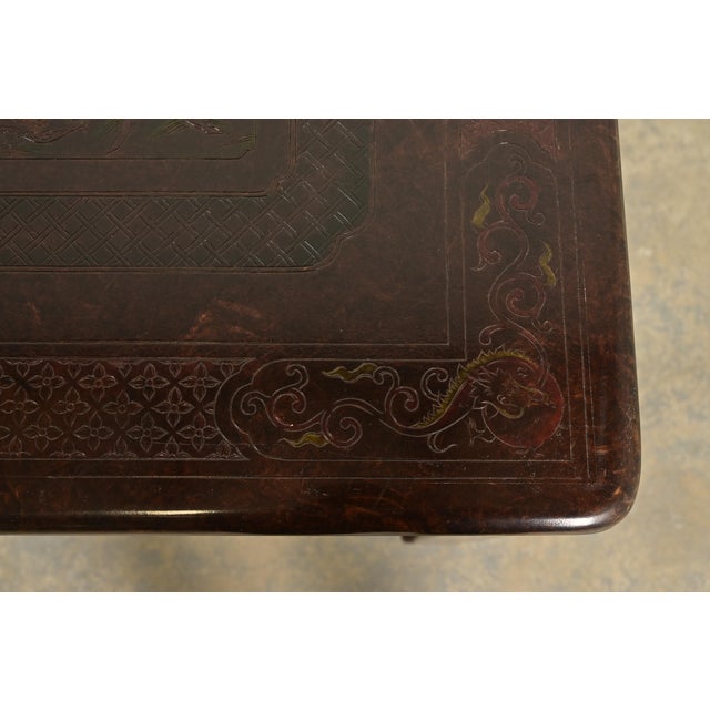 Mario Buatta for John Widdicomb Hollywood Regency Chinoiserie Faux Tortoise Shell Extension Dining Table, Circa 1970s For Sale - Image 11 of 16