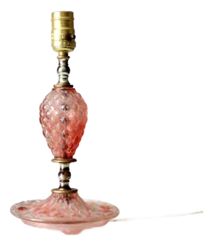 Vintage Pink Hobnail Glass Table Lamp