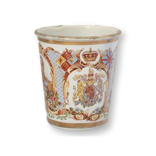 Early 20th Century 1911 George v & Queen Mary Coronation Enamel Beaker For Sale - Image 5 of 6