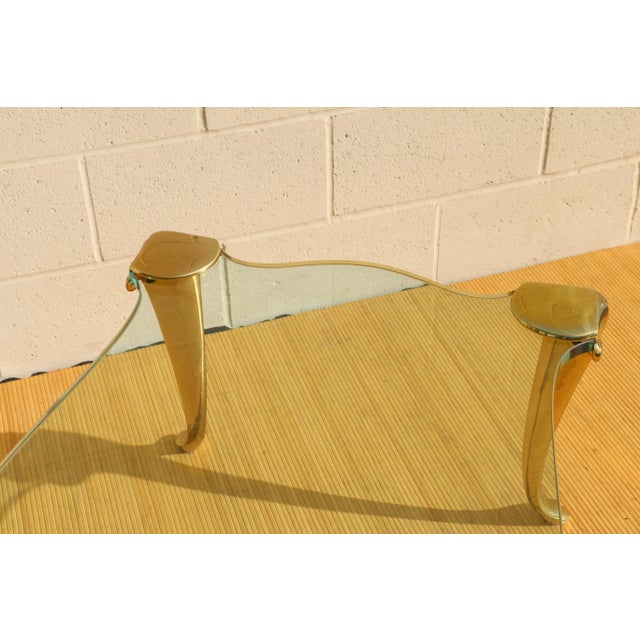 Hollywood Regency Brass and Glass Coffee Tables For Sale In Los Angeles - Image 6 of 12
