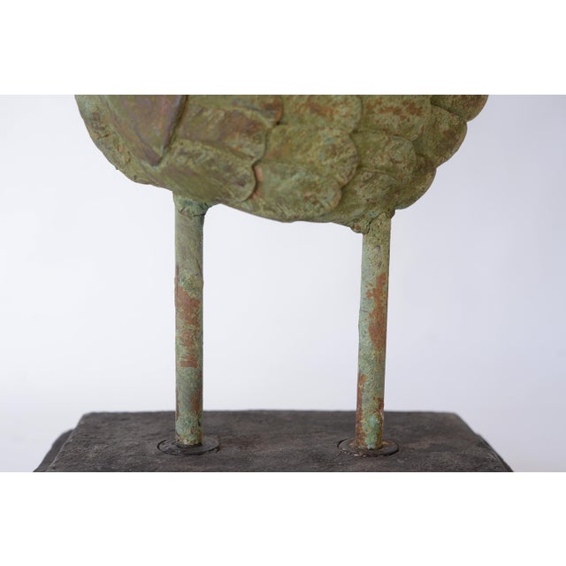 Green Large Rustic Verdigris Wing Sculpture on Stand For Sale - Image 8 of 12