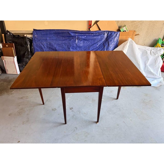 Vintage Federal Style Solid Wood Drop Leaf Dining Table For Sale - Image 18 of 18
