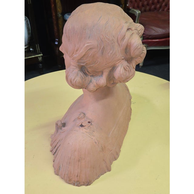 1930s Art Deco Terracotta Female Bust, 1930s For Sale - Image 5 of 6