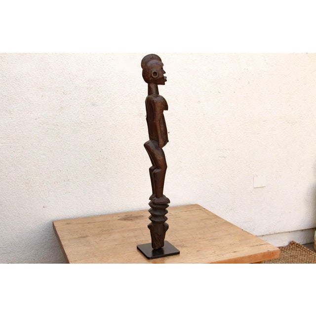 Wood Antique African Carved Wood Mumuye Figure on Stand For Sale - Image 7 of 10