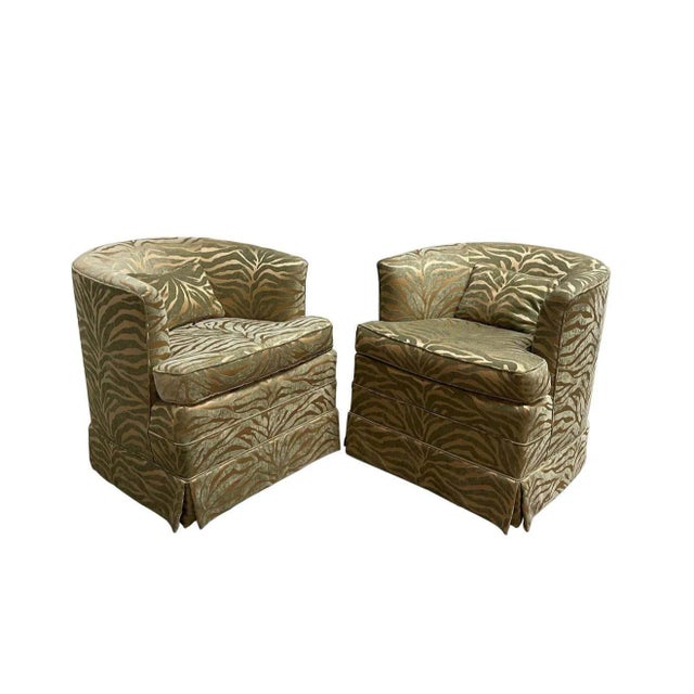 1970's Swivel Barrel Back Chairs, Milo Baughman Style - A Pair For Sale In Dallas - Image 6 of 13