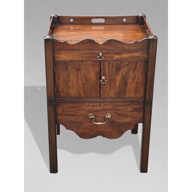 Wood Antique George III Mahogany Bedside Cabinets, 1760, Set of 2 For Sale - Image 7 of 13