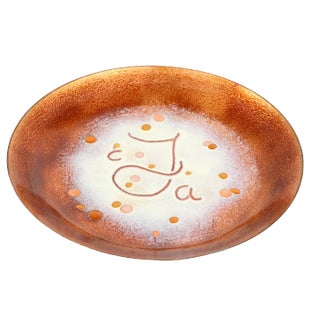 Mid Century Enamel Bowl Signed Betta C 1950/1960’s For Sale