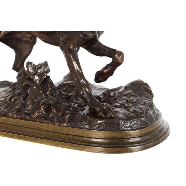 Brown French Antique Bronze Sculpture of Pointer Dog by Pierre-Jules Mêne Circa 1880 For Sale - Image 8 of 12
