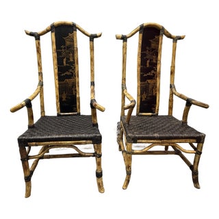 Chinoiserie Bamboo Chairs For Sale