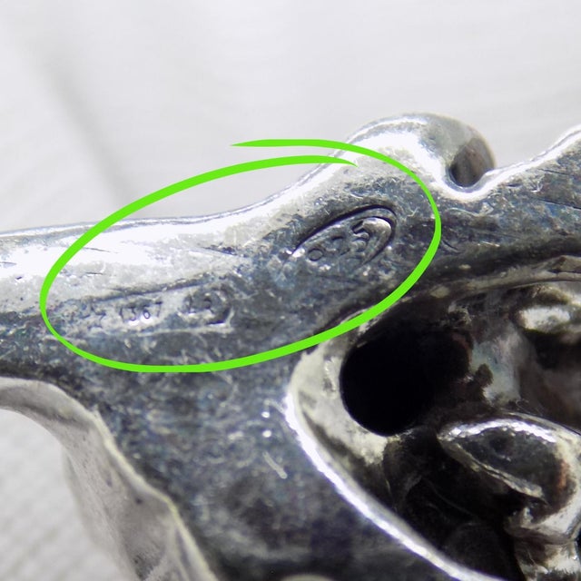 Metal Vintage Italian Handmade Genuine Sterling Silver 925 German Shepherd Dog Figurine, Made in Tuscany (Arezzo, Italy) For Sale - Image 7 of 9