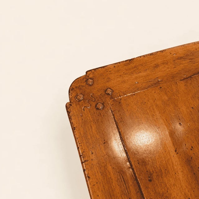 Late 20th Century William and Mary Style Walnut Coffee Table, Bun Feet and X-Stretcher For Sale - Image 4 of 6