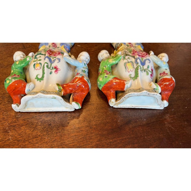 19th Century Chinese Export Porcelain Famille Rose Wall Pocket Vases - a Pair For Sale - Image 10 of 11