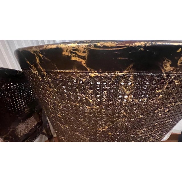 Black Pama Furniture Black and Gold Swivel Bar Stools - Set of 2 For Sale - Image 8 of 9