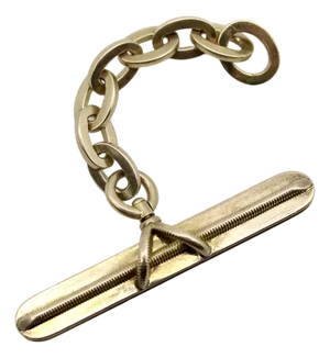 Late 19th Century 14k Gold Victorian T-Bar With Oval Chain Link Extension