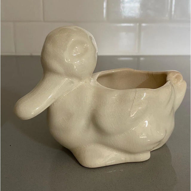 Small Antique Early 20th Century Ceramic Duck Dish Made in Usa For Sale - Image 9 of 9