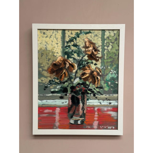 Gustav Herbert Carlsson, Withered Roses, 1950s, Oil on Paper, Framed For Sale - Image 4 of 17