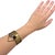 Mid-Century Modern Vintage Hall McFall Sterling Silver Brass Black Onyx Modernist Cuff Bracelet For Sale - Image 3 of 14