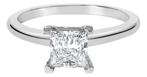 14K White Gold 1.0 Cttw Princess Lab-Grown Diamond Solitaire Engagement Ring (F-G Color, VS1-VS2 Clarity) - Ring - Size 6